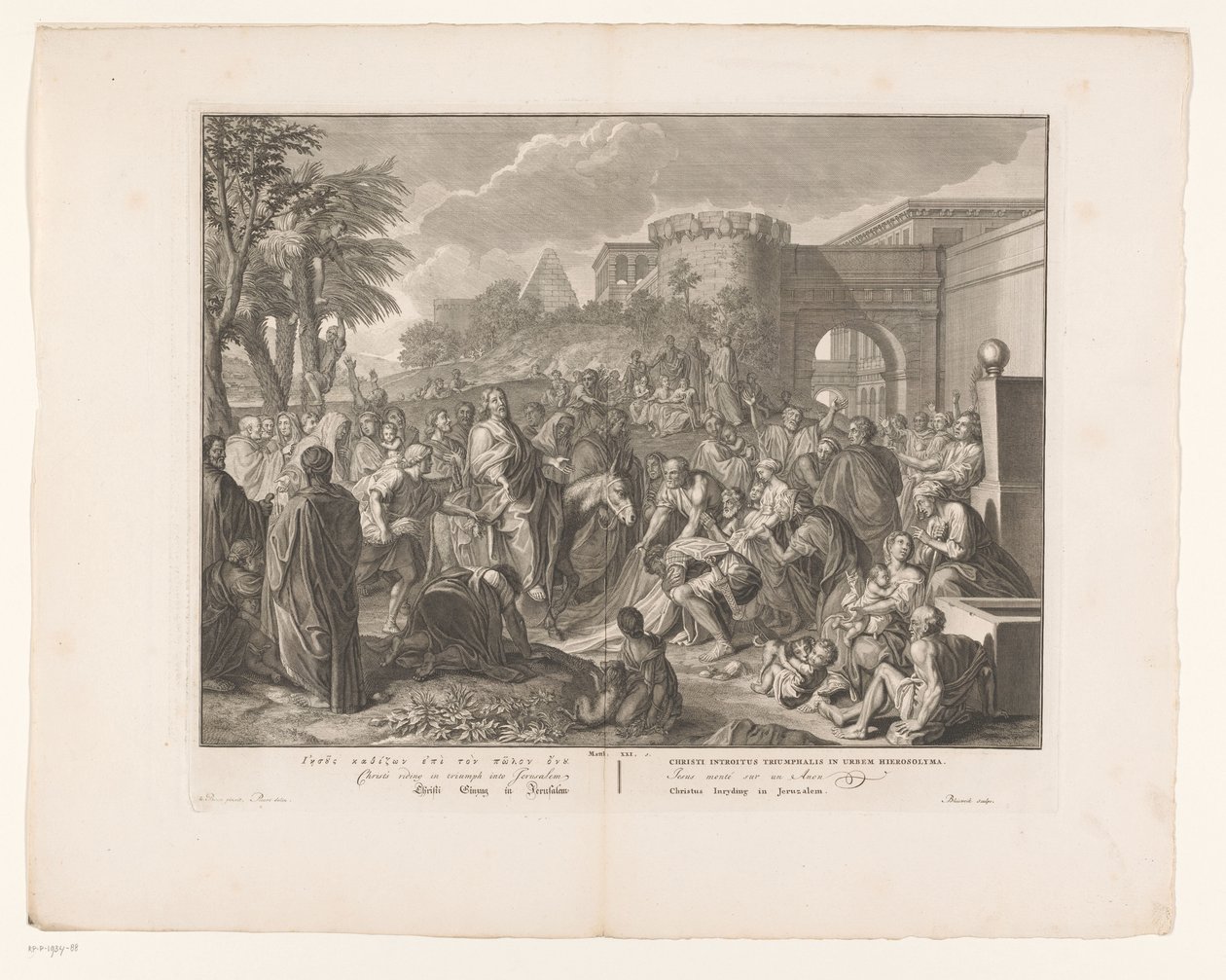 Christus intocht in Jeruzalem door François van Bleyswijck