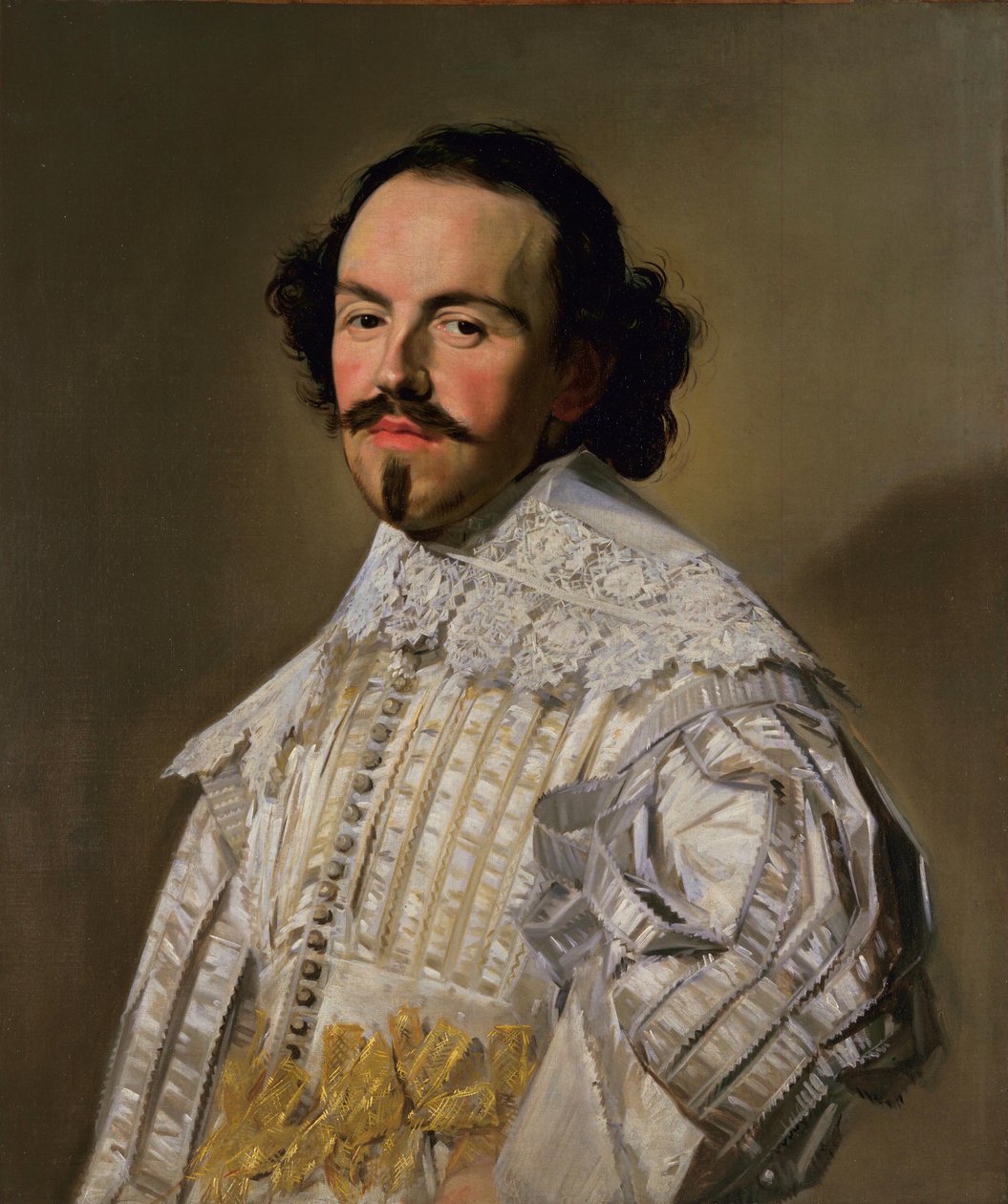 Portret van een cavalier in het wit door Frans Hals
