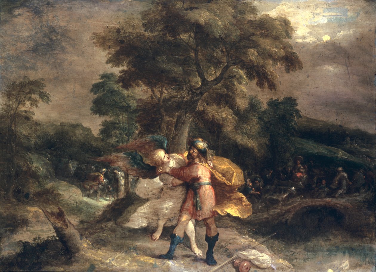Jacob en de Engel door Frans II Francken