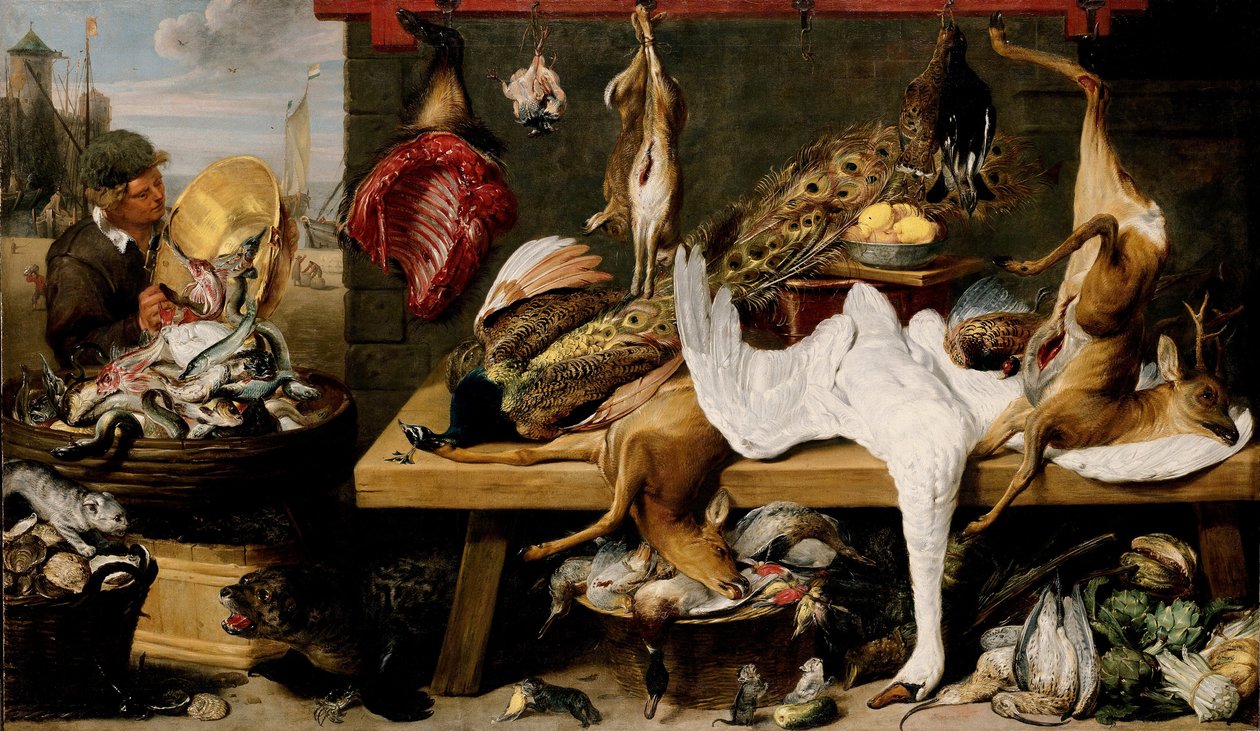 Marktscène aan een kade door Frans Snyders or Snijders
