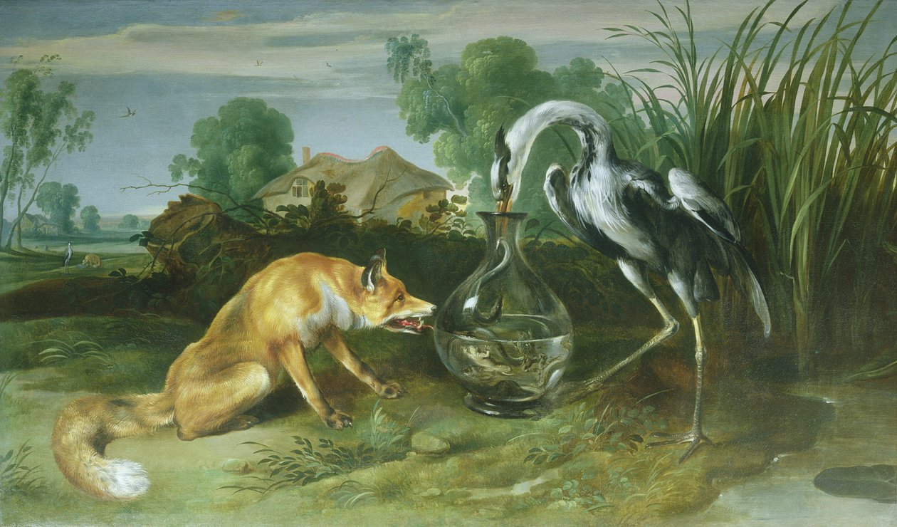 De Vos en de Kraanvogel uit Aesopus
