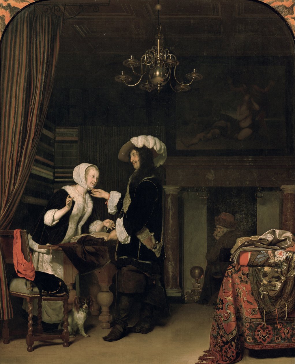 Kavalier in de Winkel door Frans van Mieris