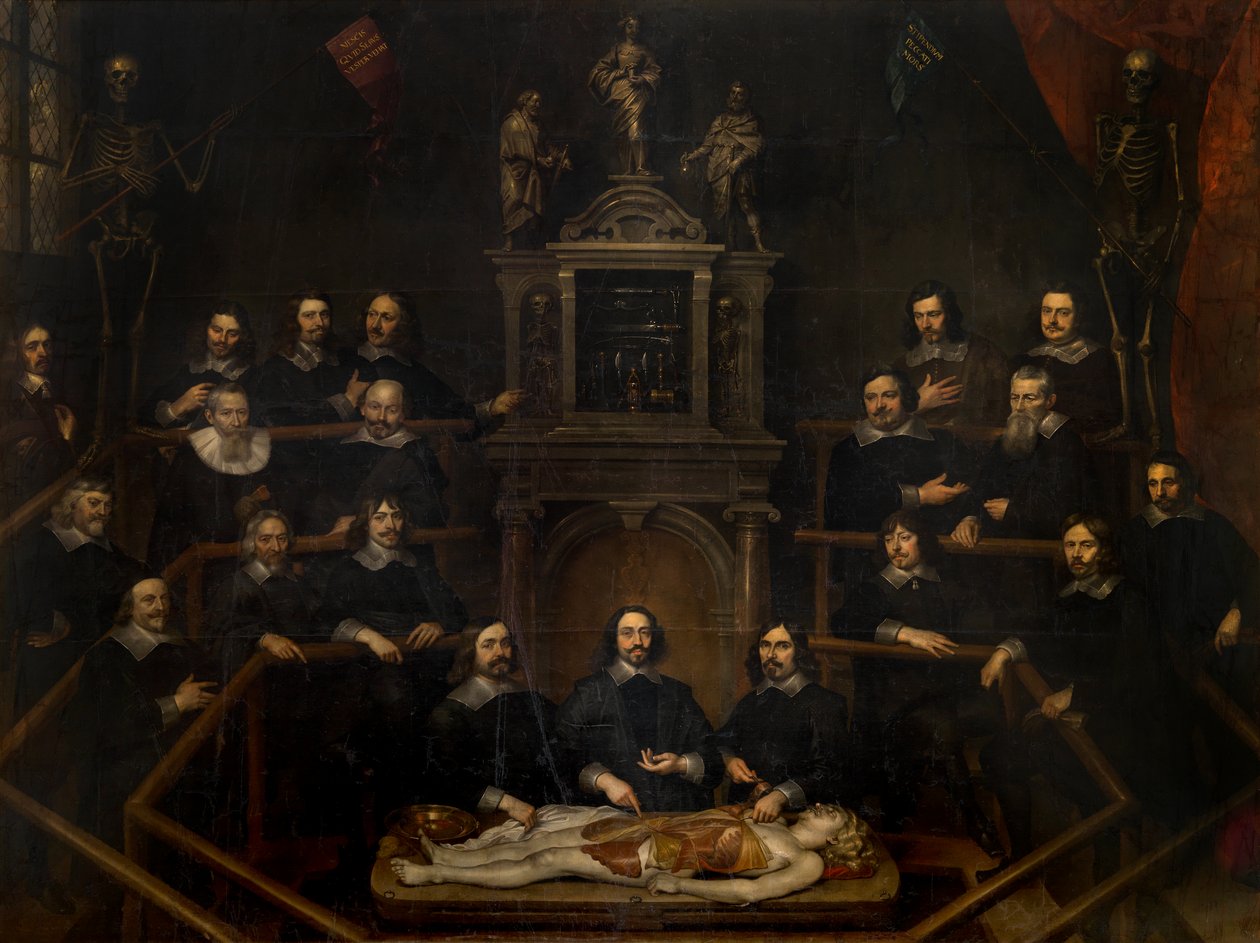 De anatomische les van dokter Joannes van Buyten in de chirurgenkamer in Antwerpen door Frans Denys