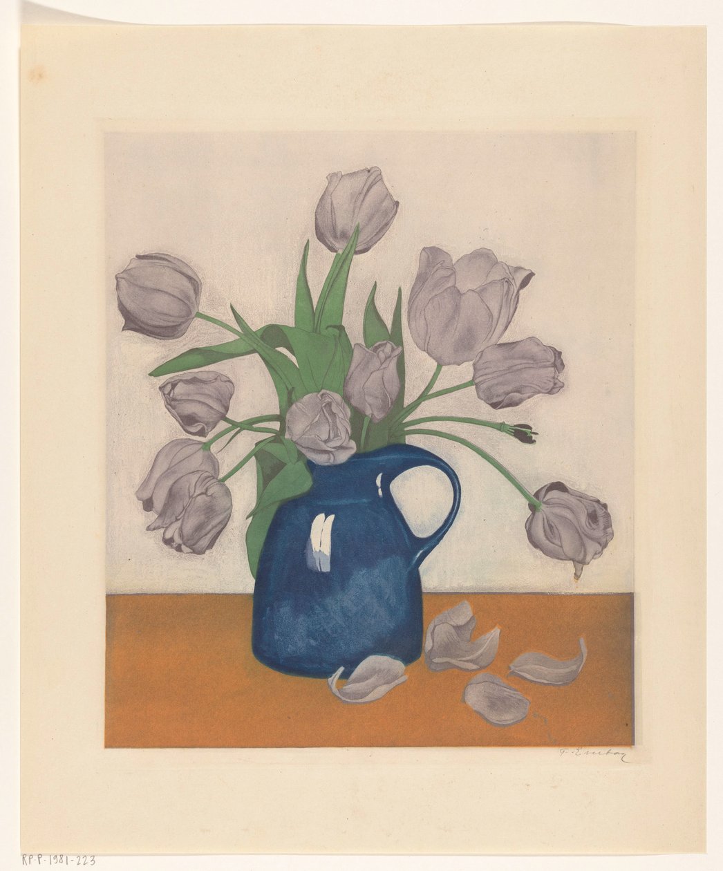 Tulpen in een kan door Frans Everbag (signed by artist)