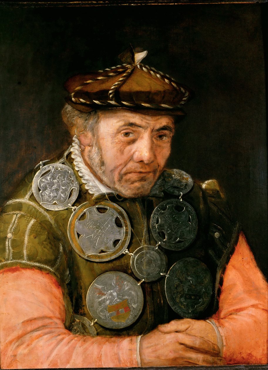 Portret van een gildeofficier door Frans Floris