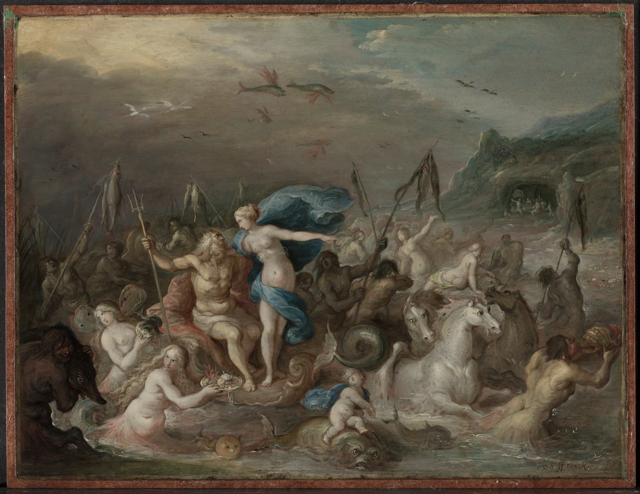 De triomf van Neptunus en Amphitrite, 1630s door Frans Francken