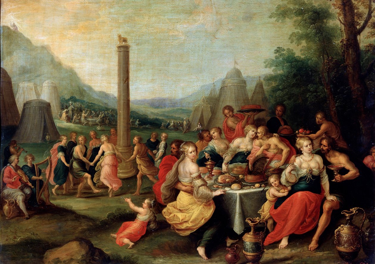 De aanbidding van het gouden kalf door Frans Francken II