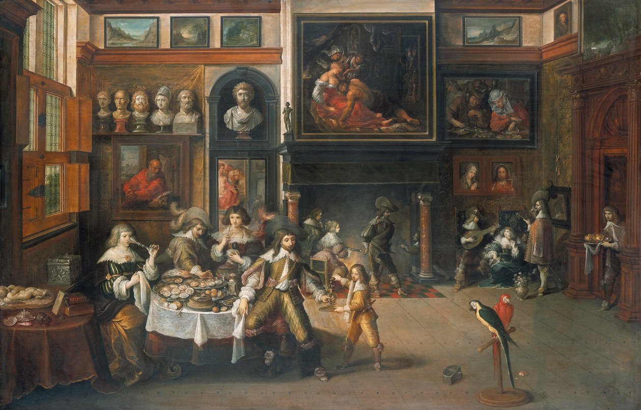 Avondmaal in het huis van burgemeester Rockox door Frans Francken the Younger