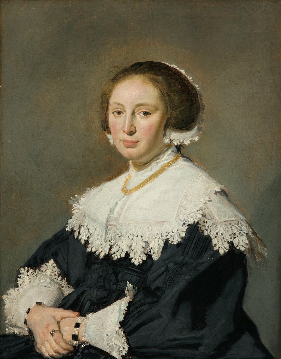 Portret van een vrouw door Frans Hals