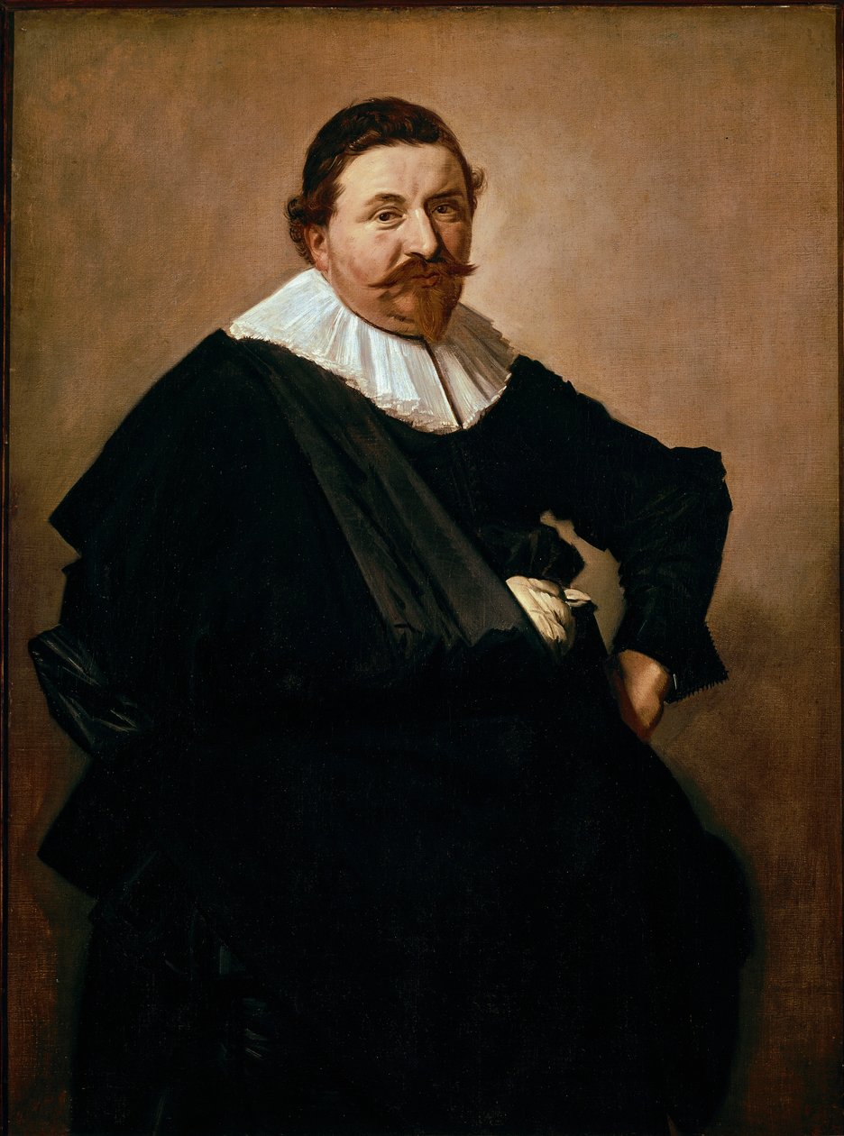 Portret van Lucas de Clercq, Belgische handelaar in weefproducten door Frans Hals