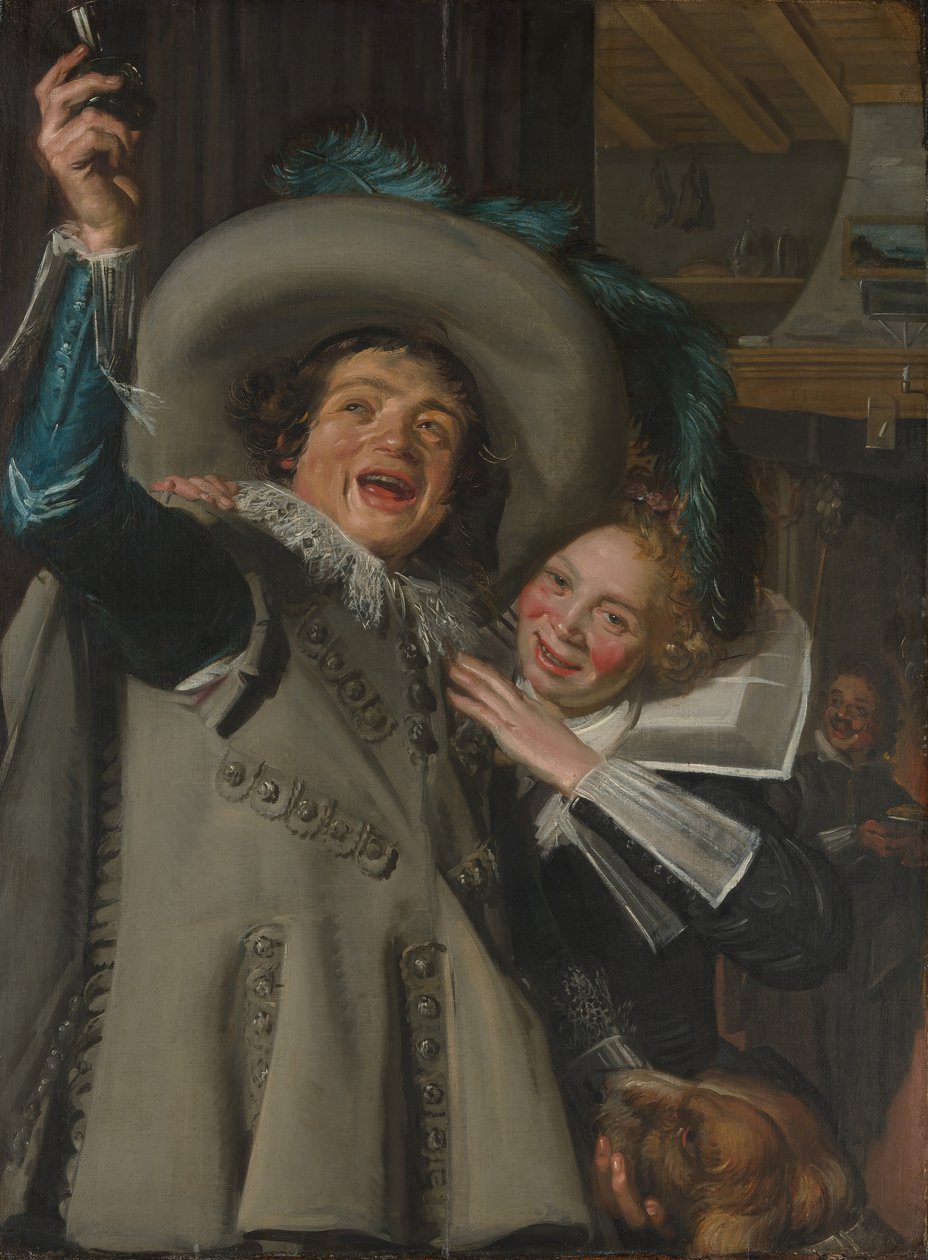 Jonge man en vrouw in een herberg, 1623 door Frans Hals