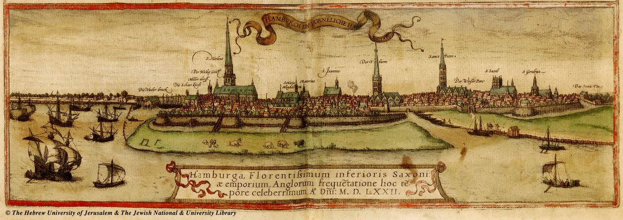 Kaart hamburg 1572 door Frans Hogenberg