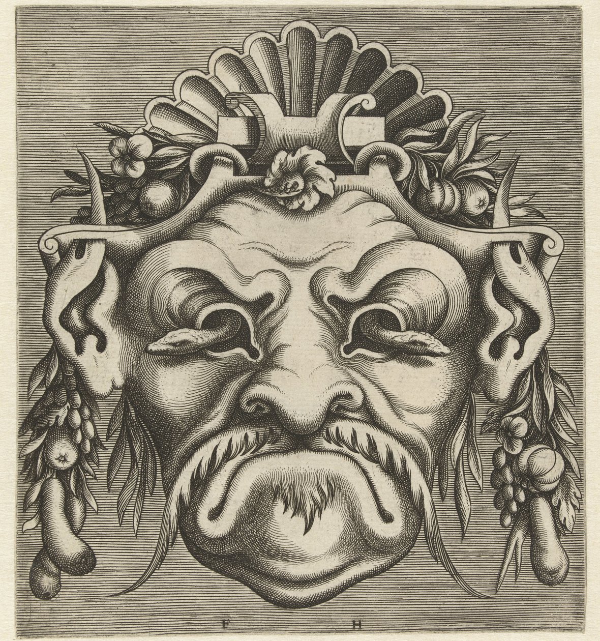 Masker met twee slangen die uit de oogkassen kijken door Frans Huys