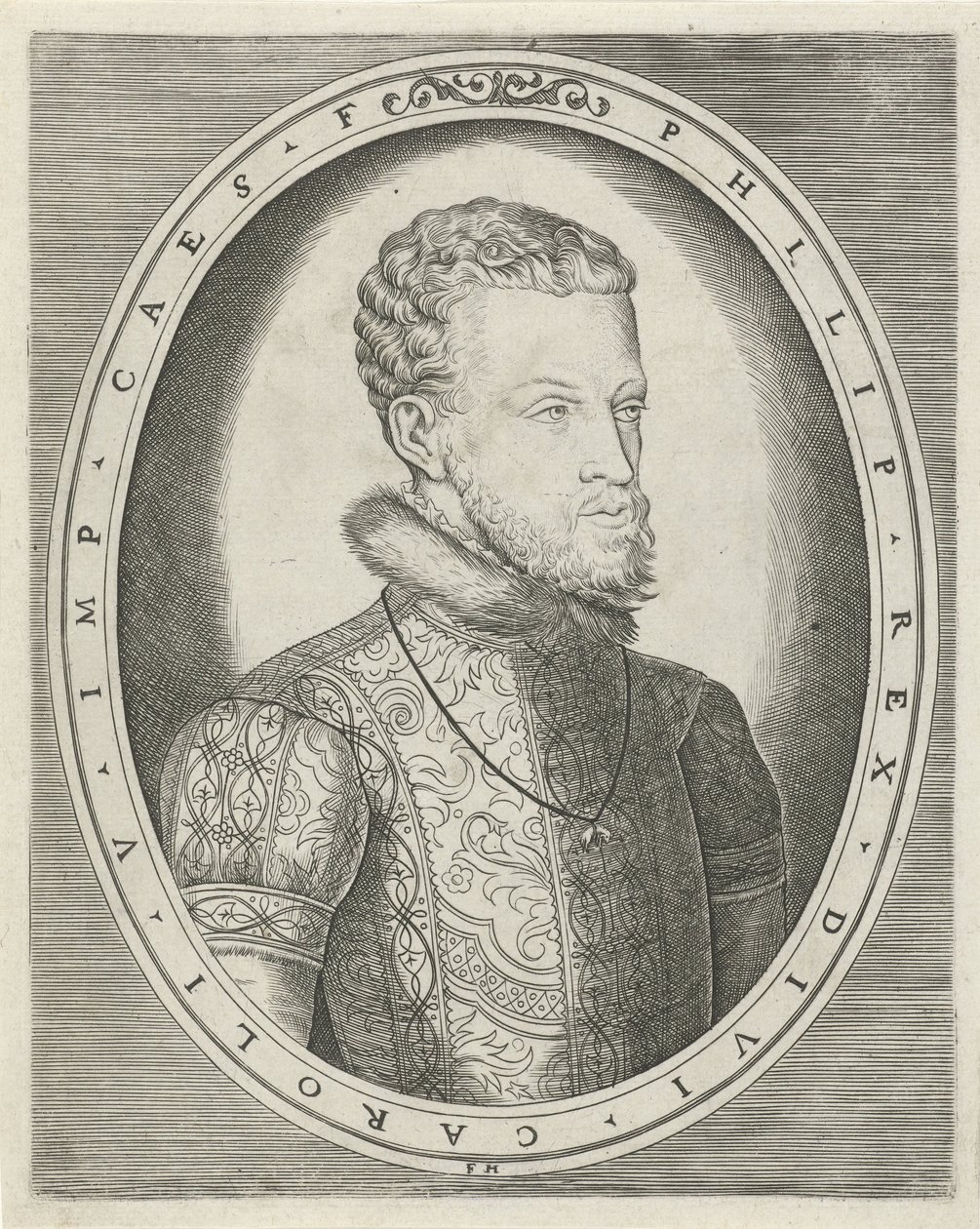 Portret van Karel V van Habsburg of Filips II van Spanje door Frans Huys