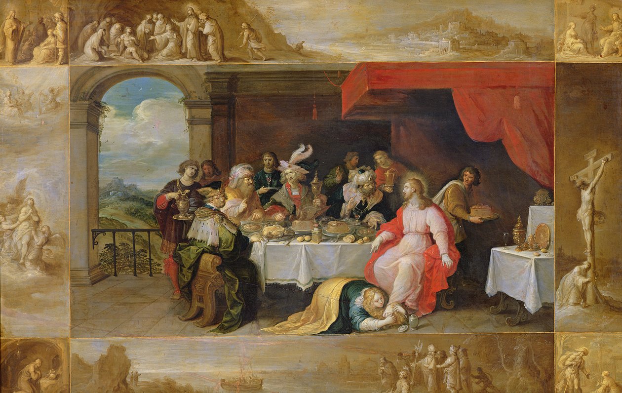 Christus in het huis van Simon de Farizeeër, 1637 door Frans II Francken the Younger