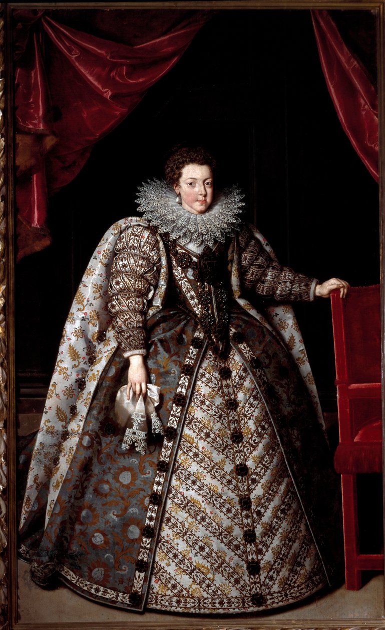 Portret van Elisabeth van Frankrijk (Elisabeth de Bourbon) door Frans II Pourbus