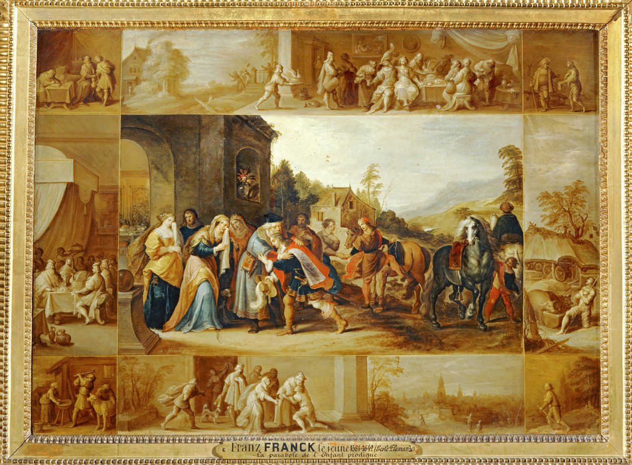 De gelijkenis van de verloren zoon ... door Frans II the Younger Francken