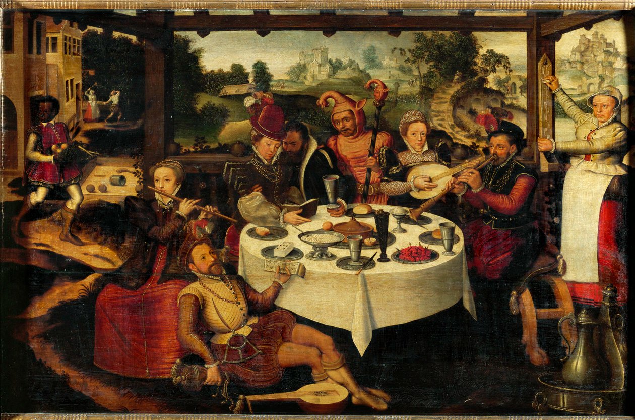 De verloren zoon, viering van de terugkeer (olieverf op eikenhout) door Frans I Pourbus