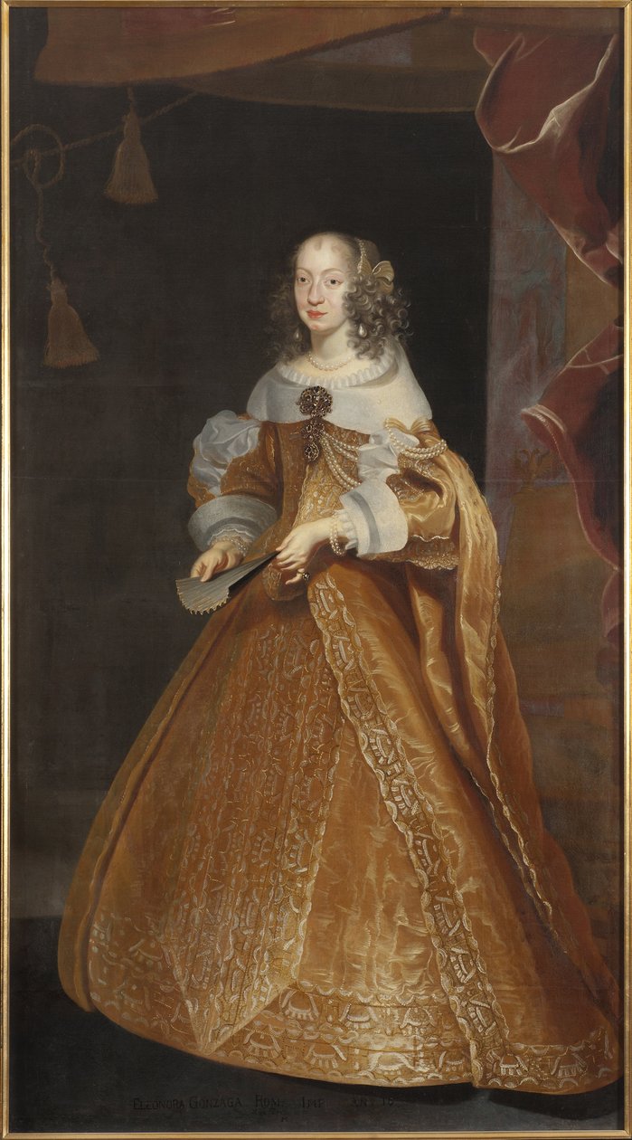 Portret van prinses Eleonora Gonzaga van Mantua, Nevers en Rethel, keizerin van het Heilige Roomse Rijk door Frans Luyckx or Leux