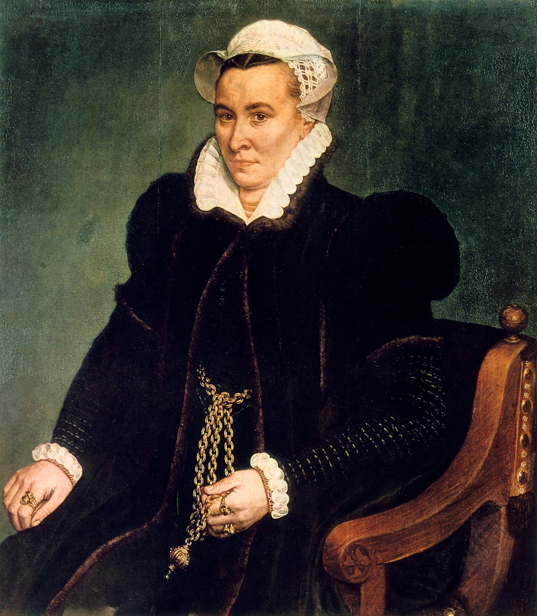 Portret van een vrouw, ca. 1565-1581 door Frans Pourbus the Elder