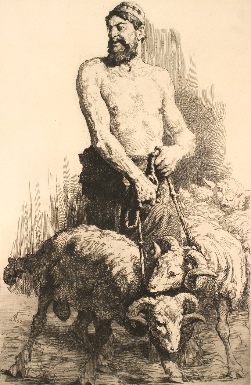 De herder met de rammen door Frans Schwartz