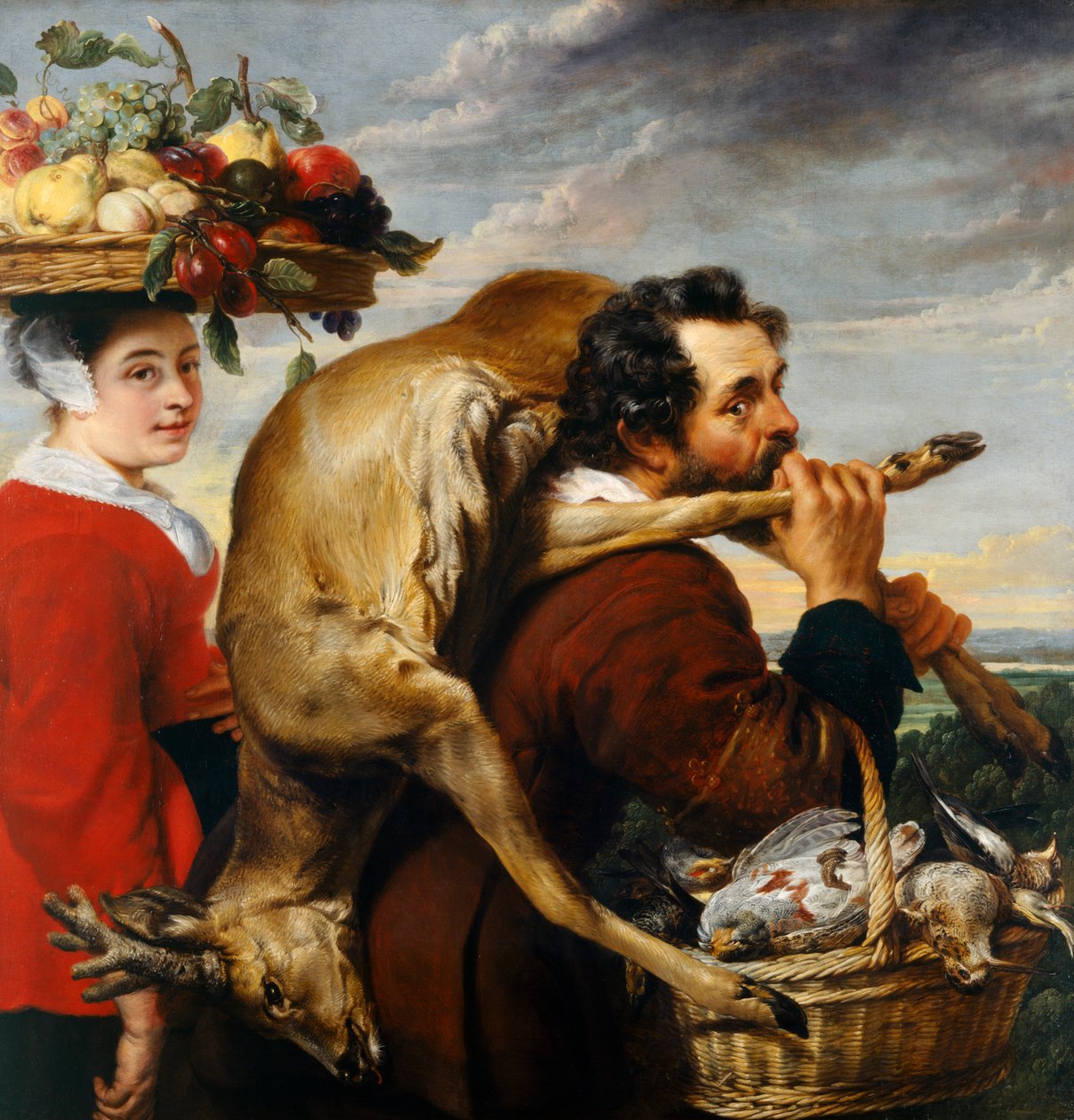 Figuren met Fruit en Wild door Frans Snyders or Snijders