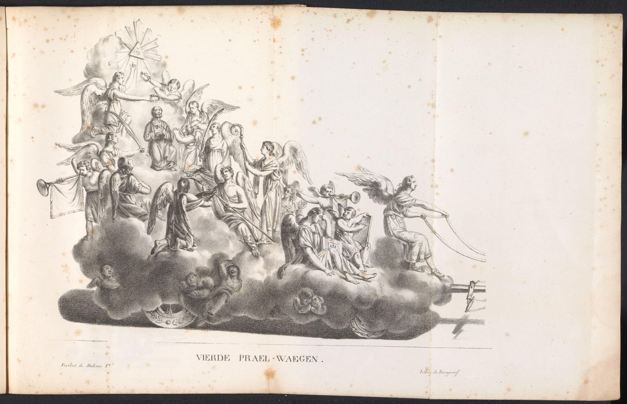 Vierde praalwagen in de optocht voor de Heilige Rombout, 1825 door Frans Vervloet