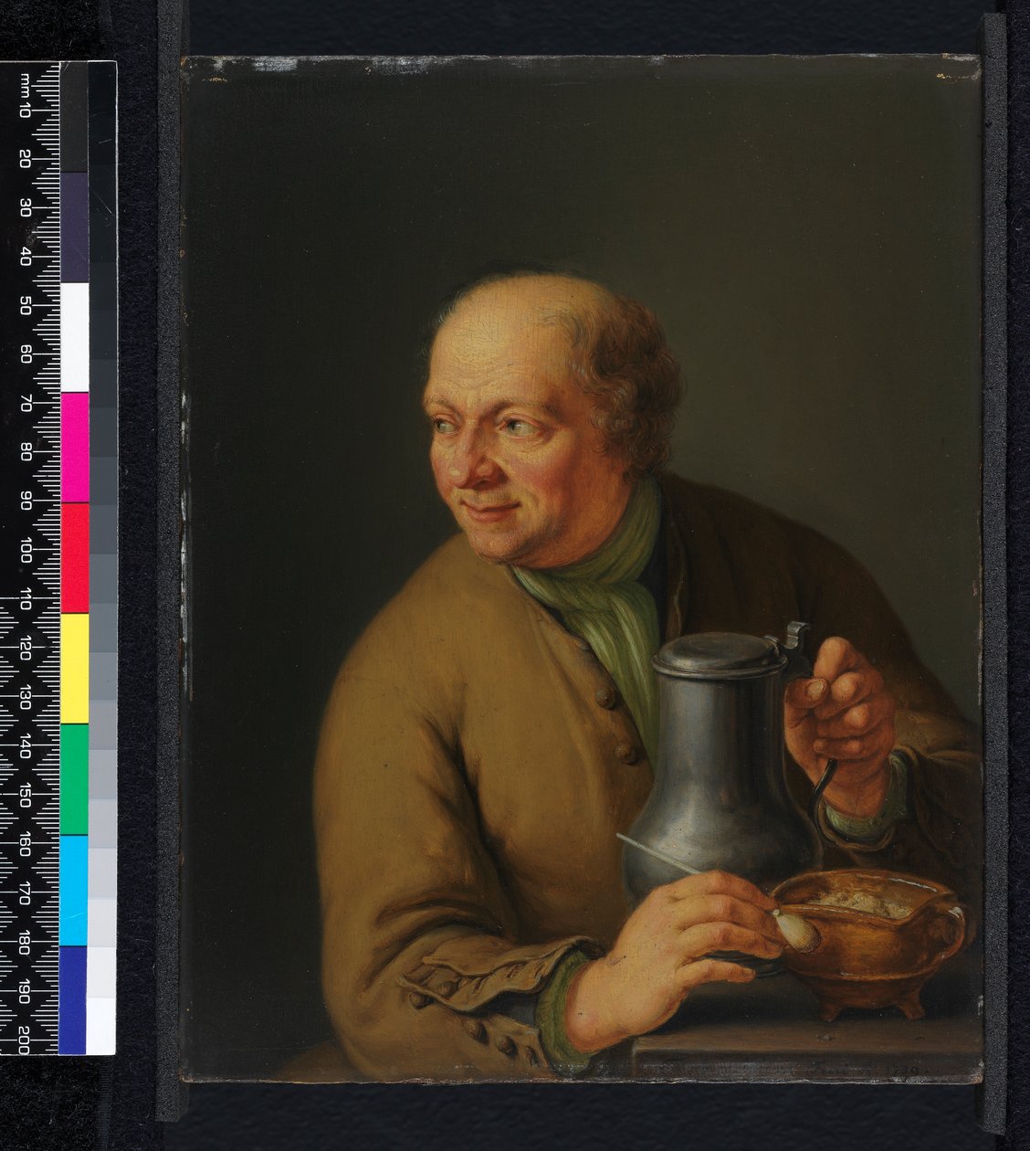 Man met een bierpul door Frans van Mieris