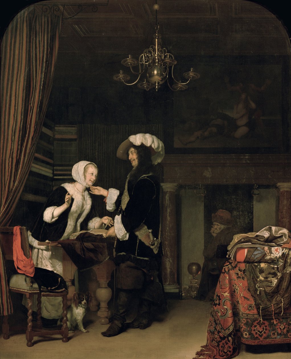 Ruiter in de Winkel door Frans van Mieris the Elder