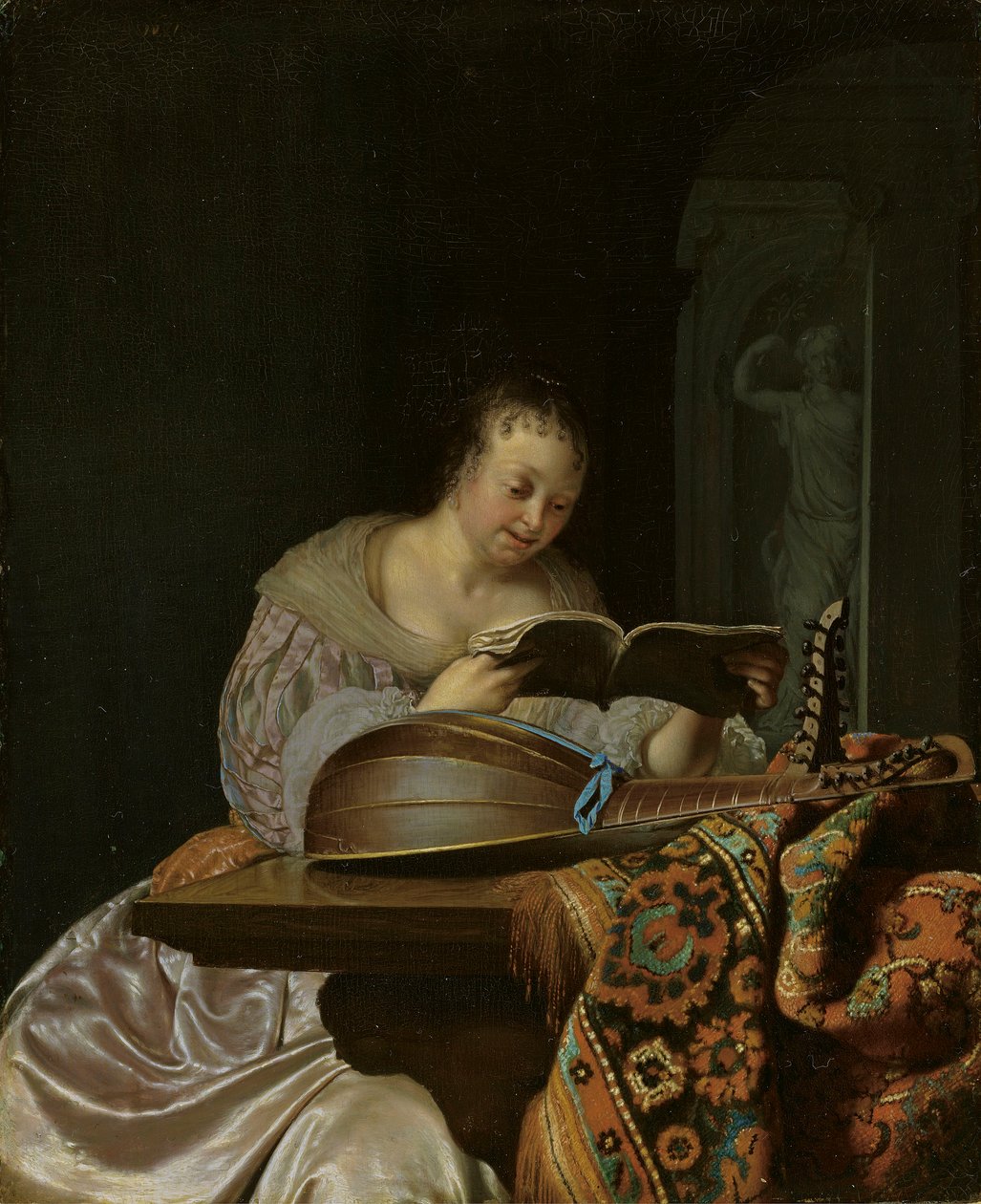 Zingende vrouw door Frans van Mieris the Elder