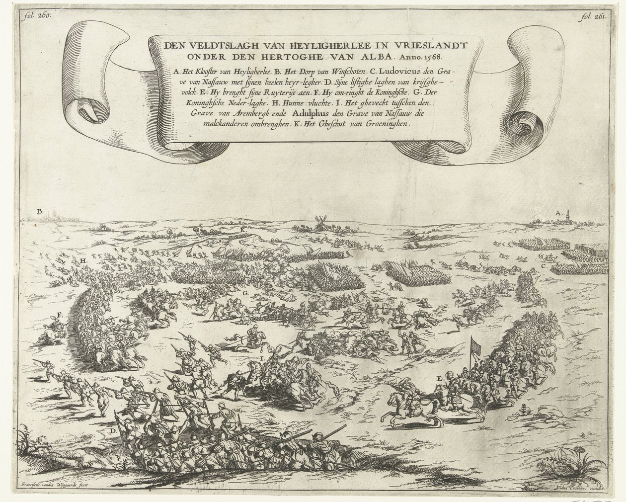 Slag bij Heiligerlee, 1568 door Frans van den Wijngaerde