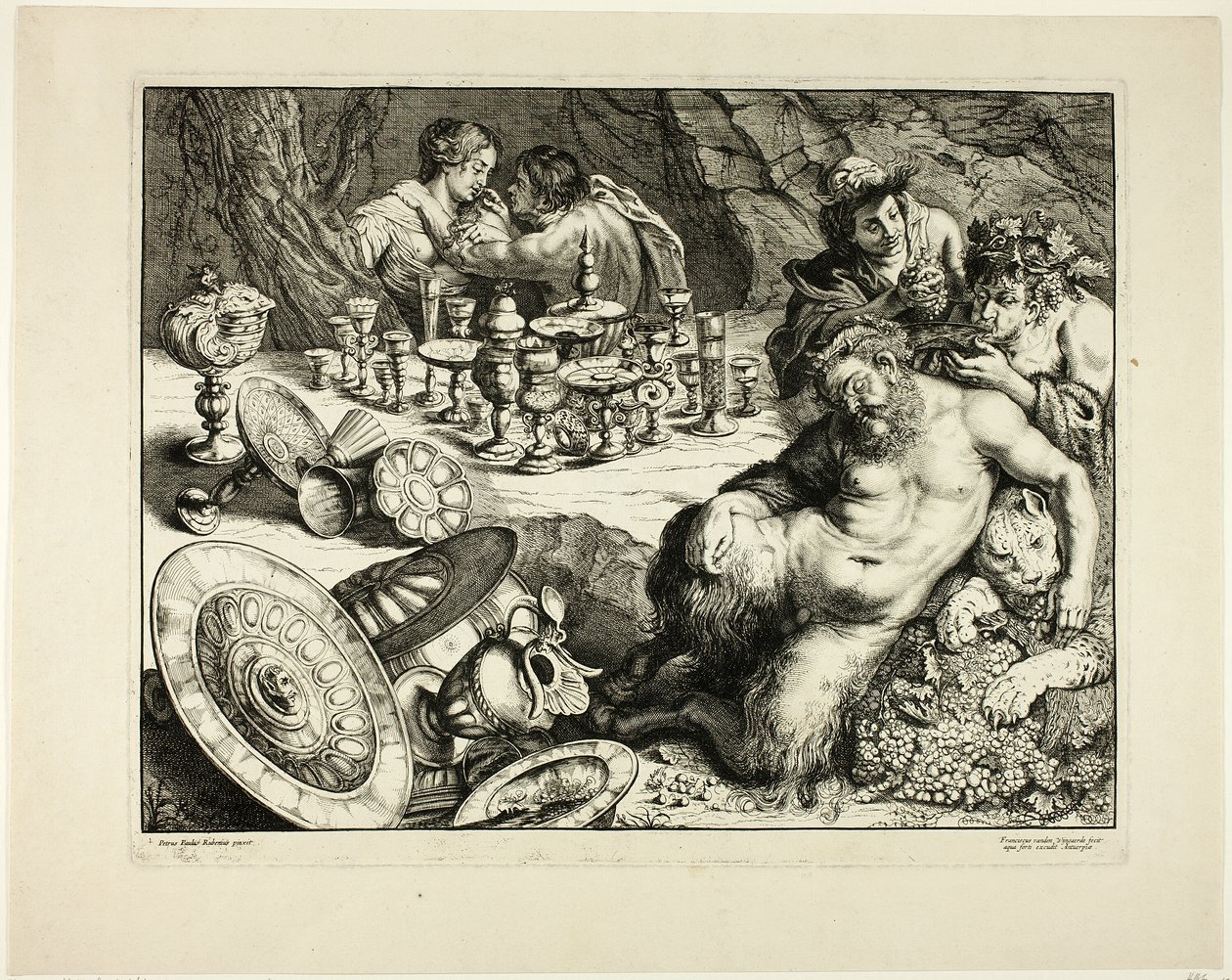 Bacchus en dronken Silenus—De droom van Silenus door Frans van den Wyngaerde