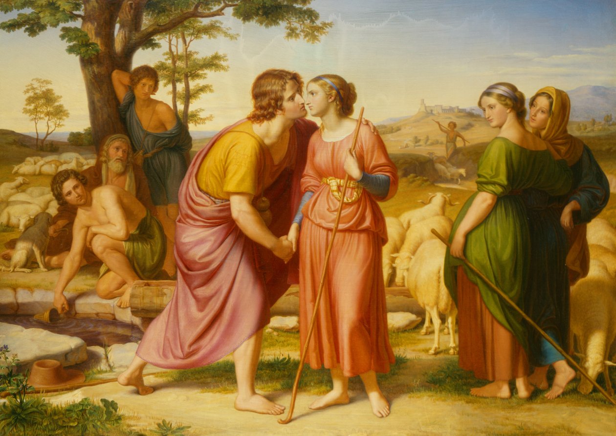 De Ontmoeting van Jakob en Rachel, 1835 door Franz August Schubert