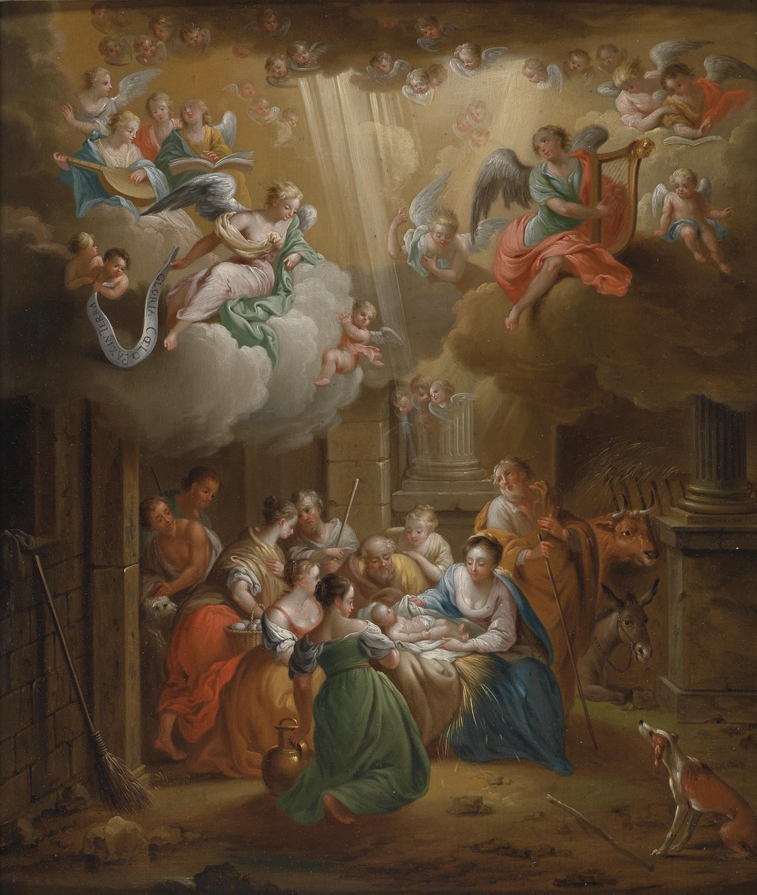 De aanbidding van de herders door Franz Christoph Janneck