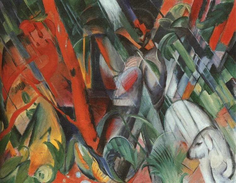 In de regen door Franz Marc