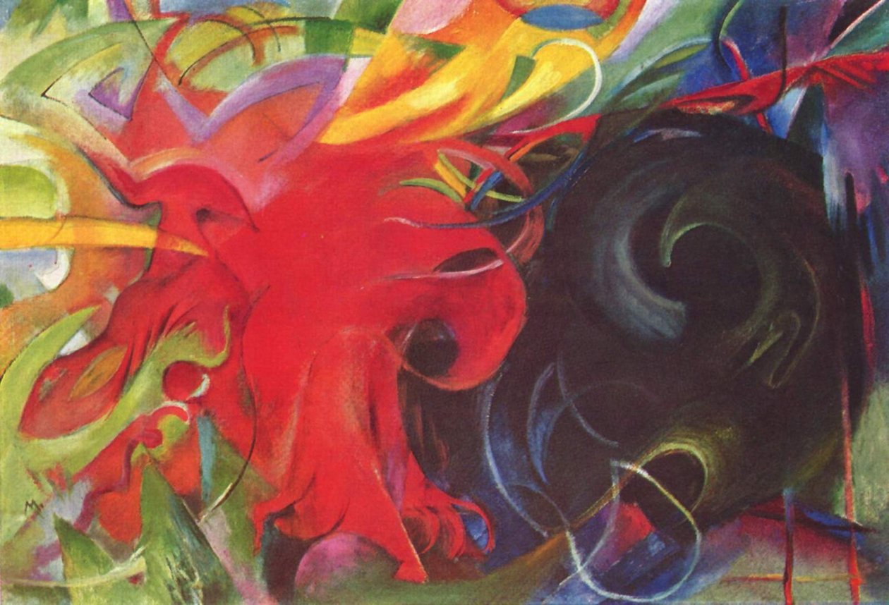 Vechtende vormen door Franz Marc
