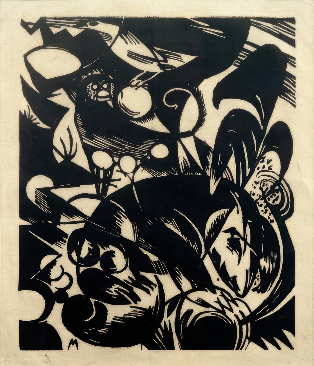 Scheppingsverhaal I (De baviaan) door Franz Marc