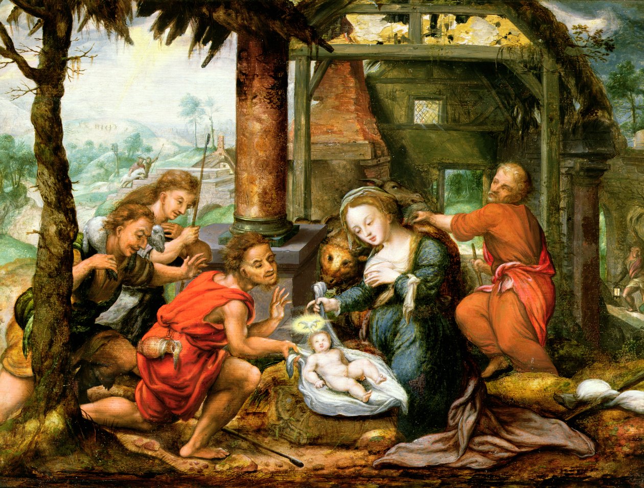 Aanbidding van de herders door Franz Verbeeck or Verbeecq