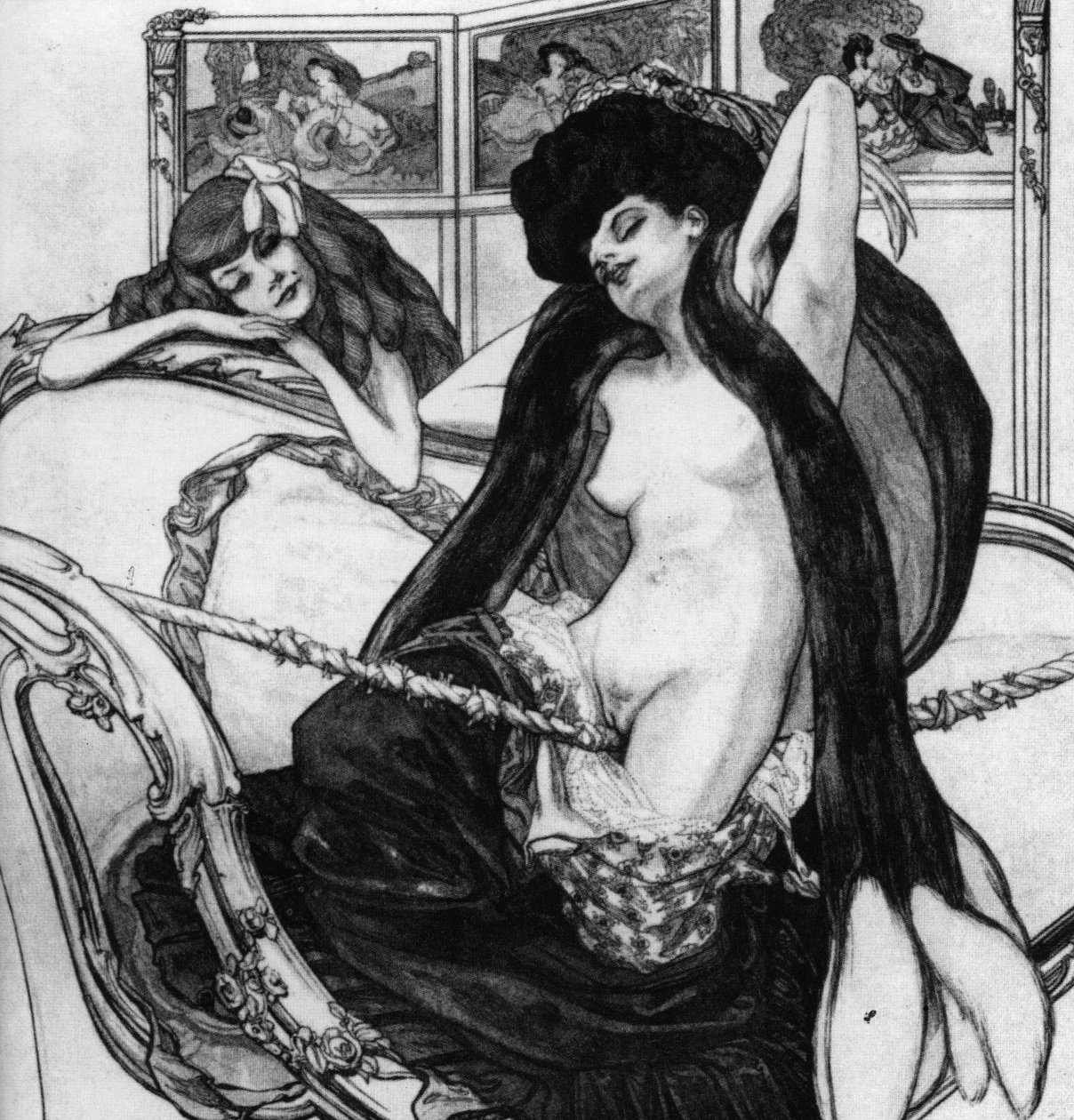 Liefdestekeningen: De tuin van Aphrodite door Franz von Bayros