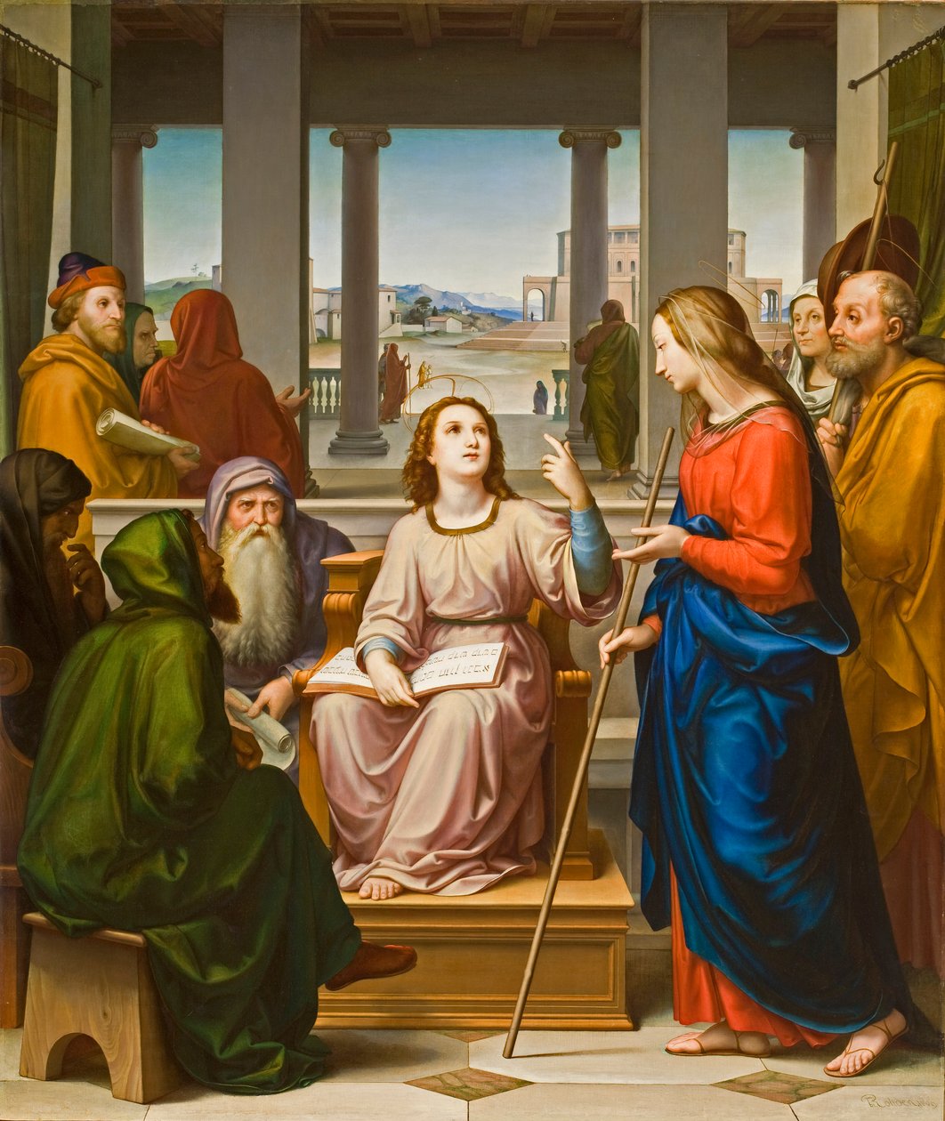 Christus in discussie met de dokters in de tempel, 1860s door Franz von Rohden