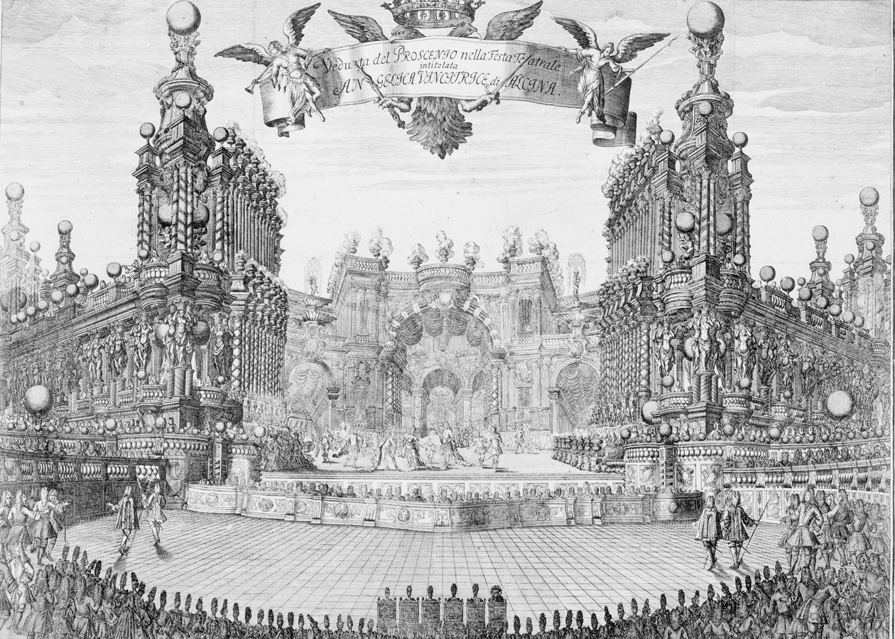 Proscenium voor Angelica, Vincitrice di Alcina door Franz Ambros Dietel