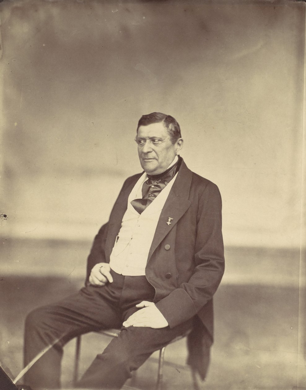 Zittende Man in Witte Vest en Donkere Jas, 1850s-60s door Franz Antoine