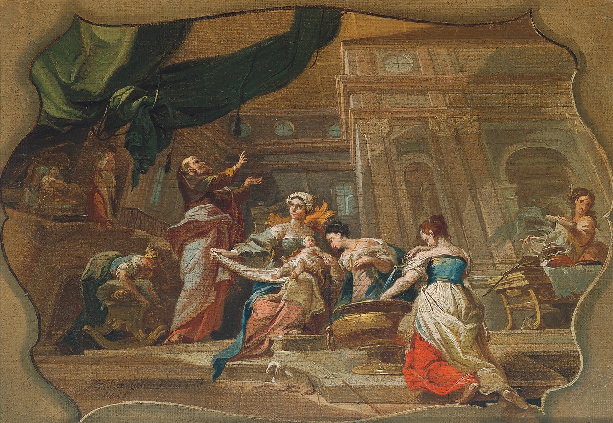 De geboorte van Johannes door Franz Anton Zeiller