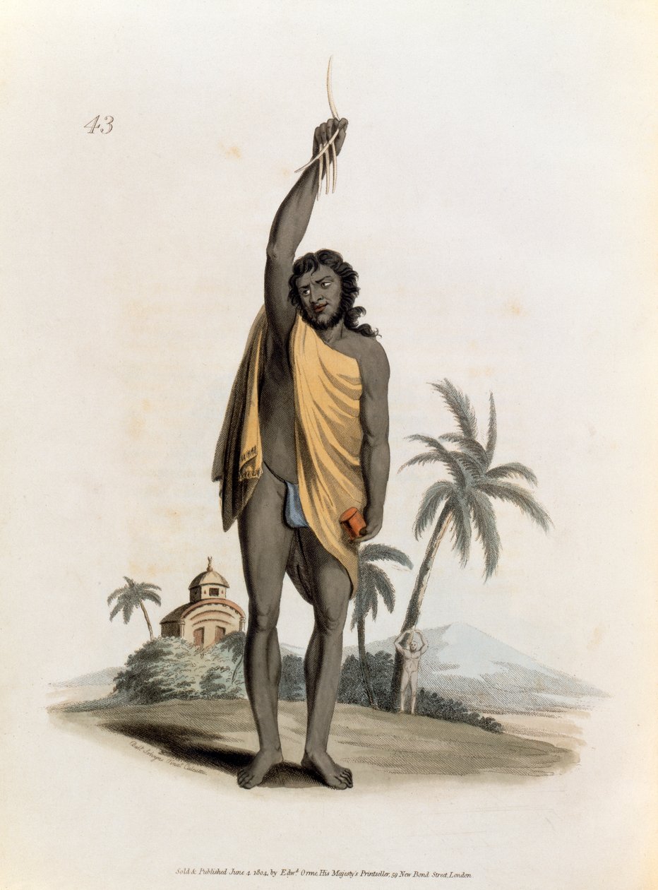Hindoepriester, uitgegeven door Edward Orme, 1804 door Franz Balthazar Solvyns