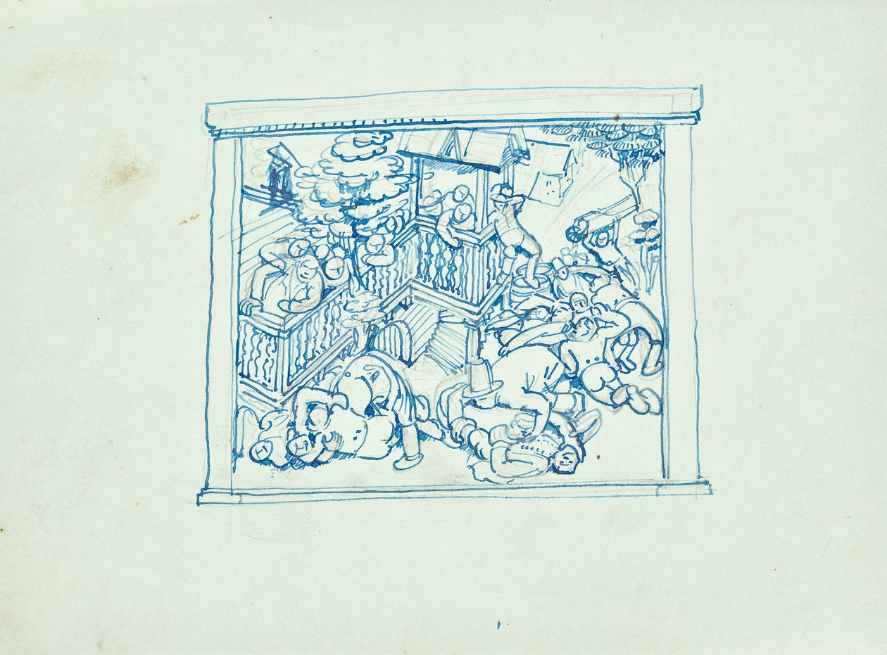 Vechtende boeren door Franz Barwig d. Ä.
