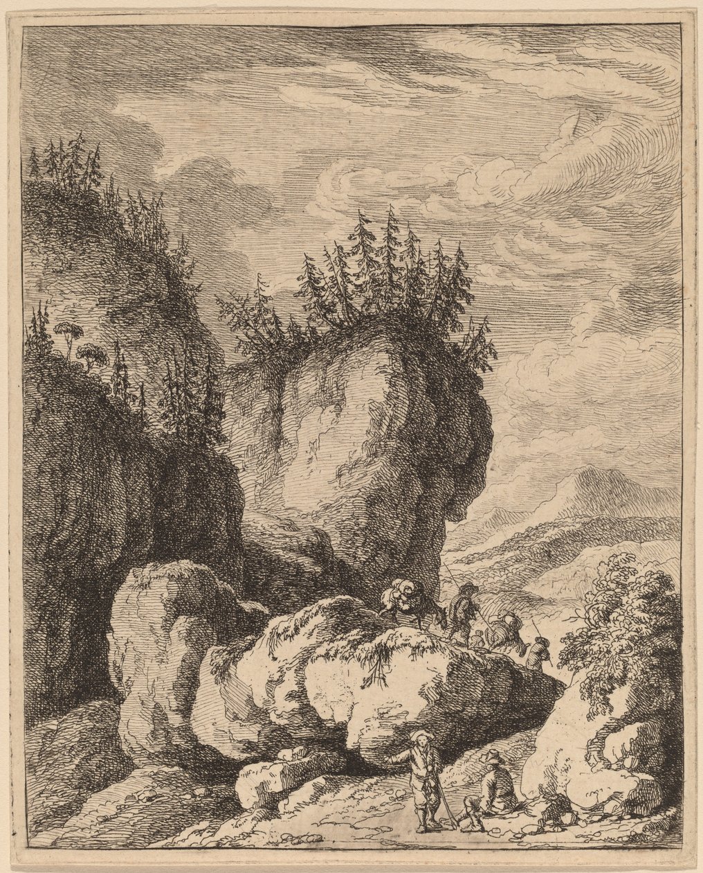 De weg over de berg Praco, van Ricci naar Genua door Franz Edmund Weirotter