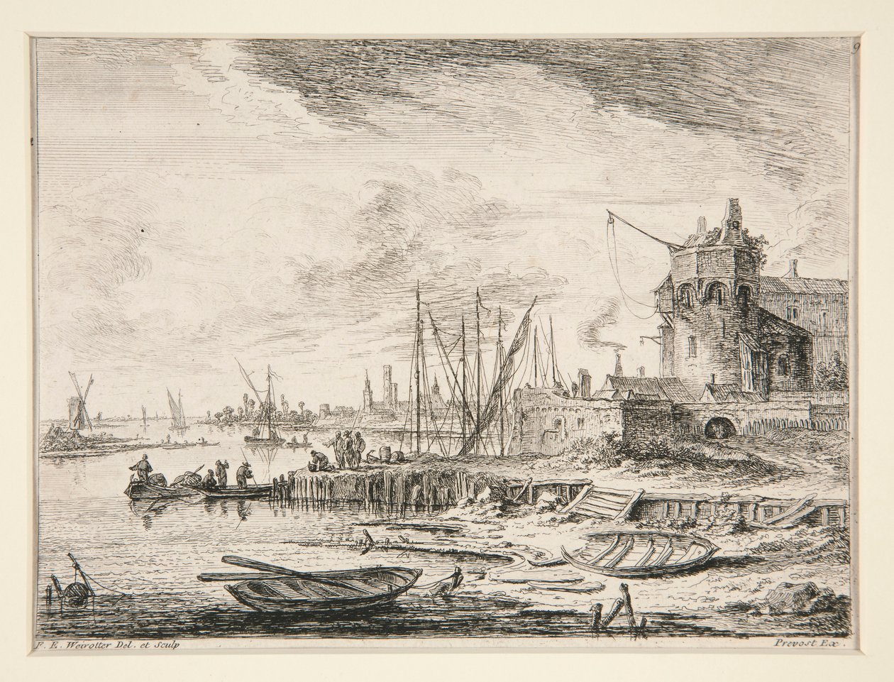 Uitzicht op een haven #9 door Franz Edmund Weirotter