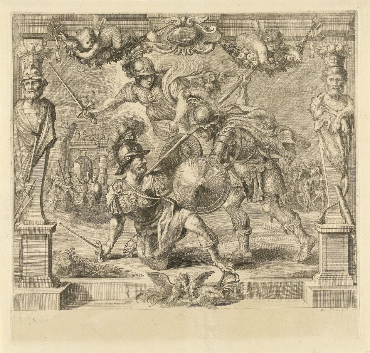 Achilles doodt Hector door Franz Ertinger