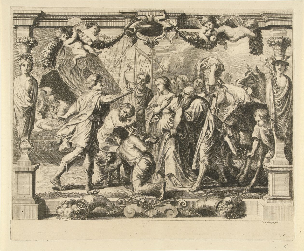 Achilles en Polyxena door Franz Ertinger