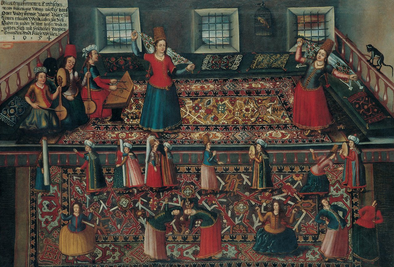 Een scène uit de Turkse harem, tweede helft van de 17e eeuw door Franz Georg Hörmann